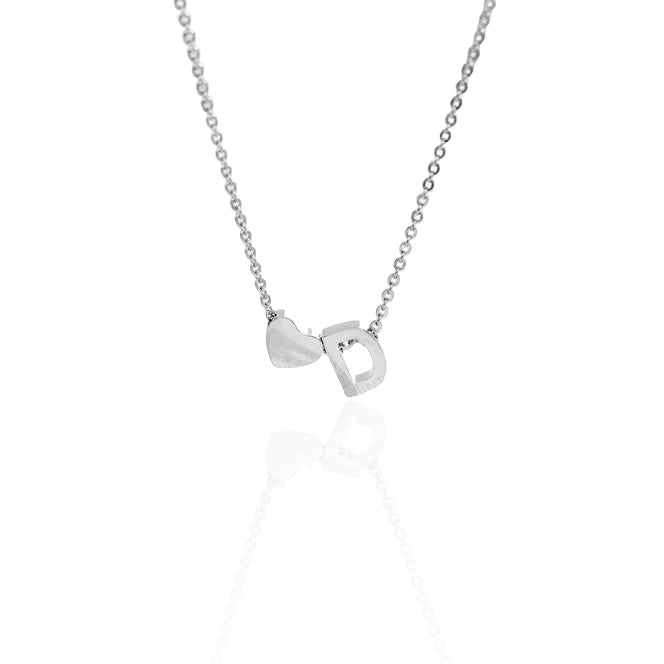 Halsband med bokstav och hjärta | Guld & Silver | välj din egen