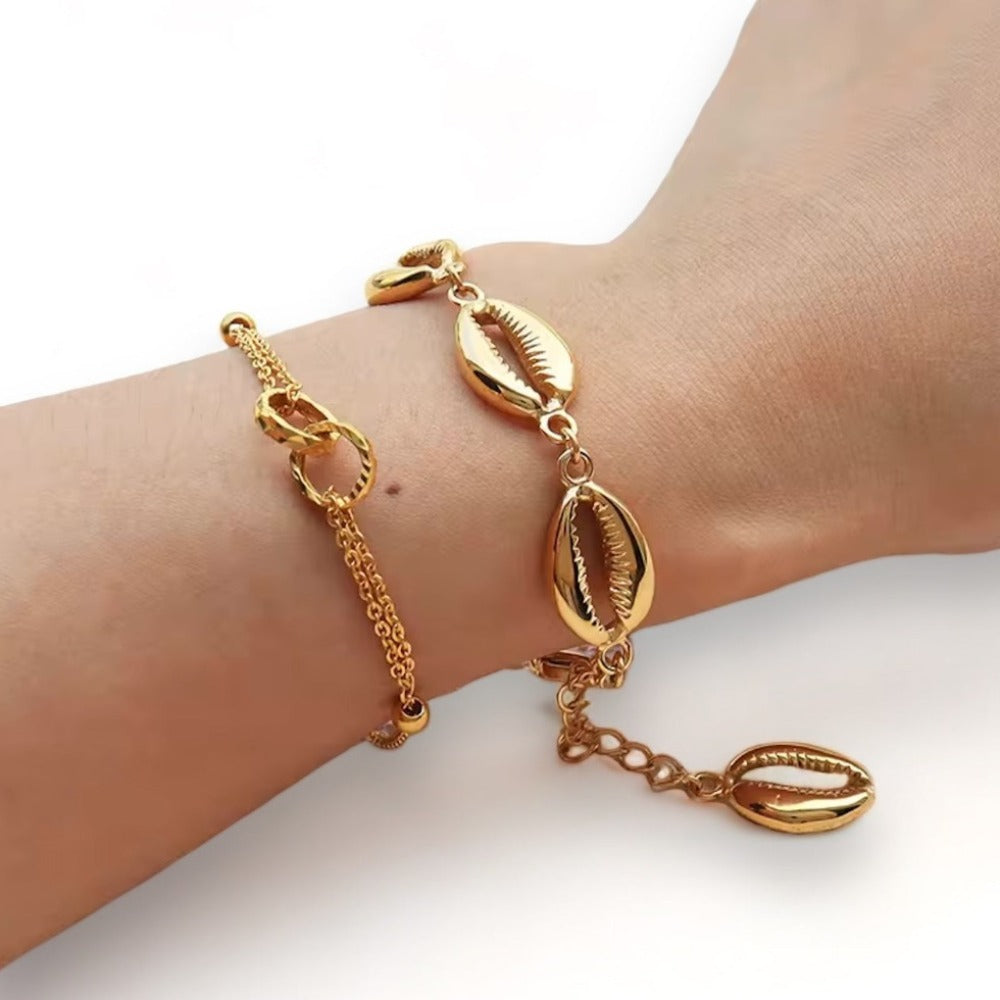 Shelly | Armband snäckor guld